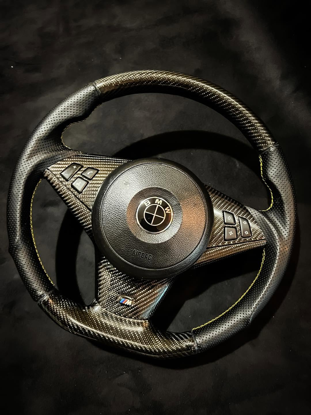Carbon Fiber Steering Wheel Fits BMW 3 Series E90/E91/E92/E93, 2005-2013