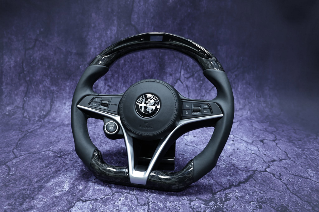 LED Forged Carbon Steering Wheel for Alfa Romeo Giulia Stelvio 2017–2021