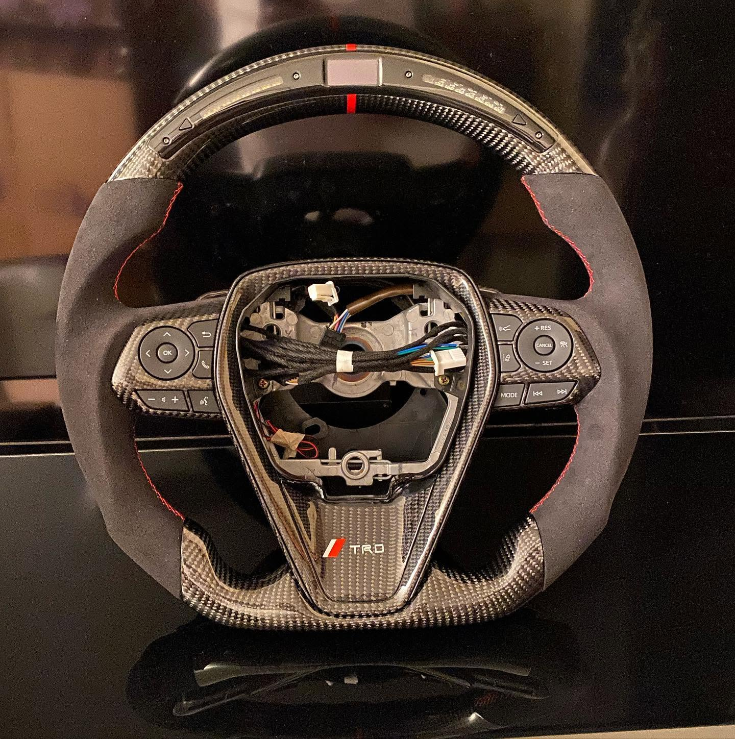 LED Carbon Fiber Steering Wheel Fits Toyota Camry TRD