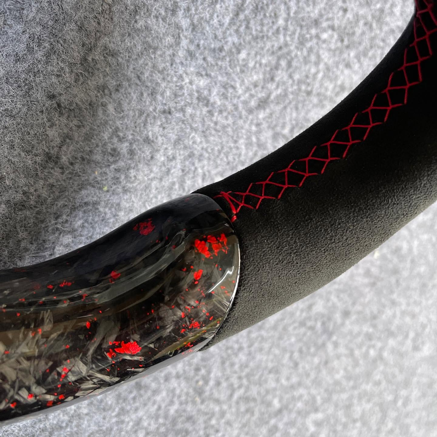 Red Forged Carbon Fiber Steering Wheel Fits Nissan 370Z 2009-2020