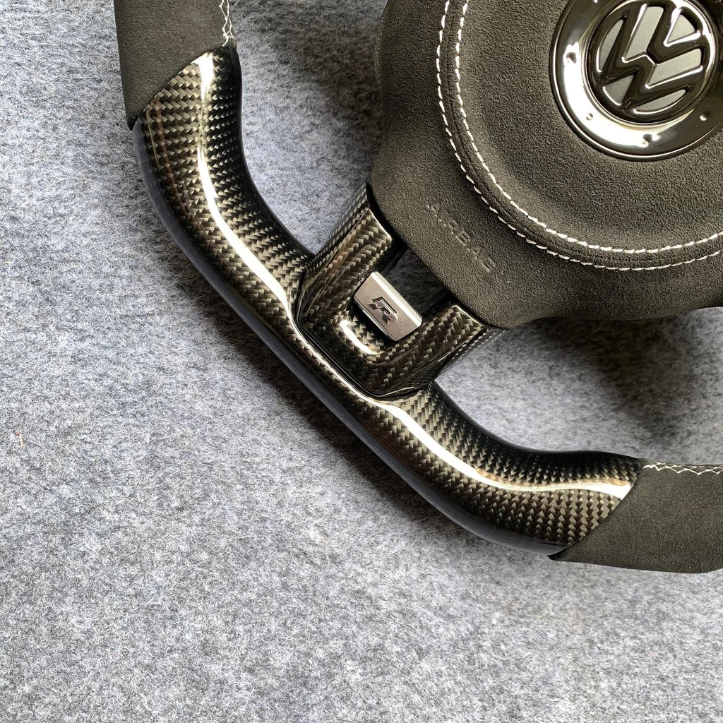 Alcantara Carbon Fiber Steering Wheel Fits VW Golf MK6 GTI R Jetta