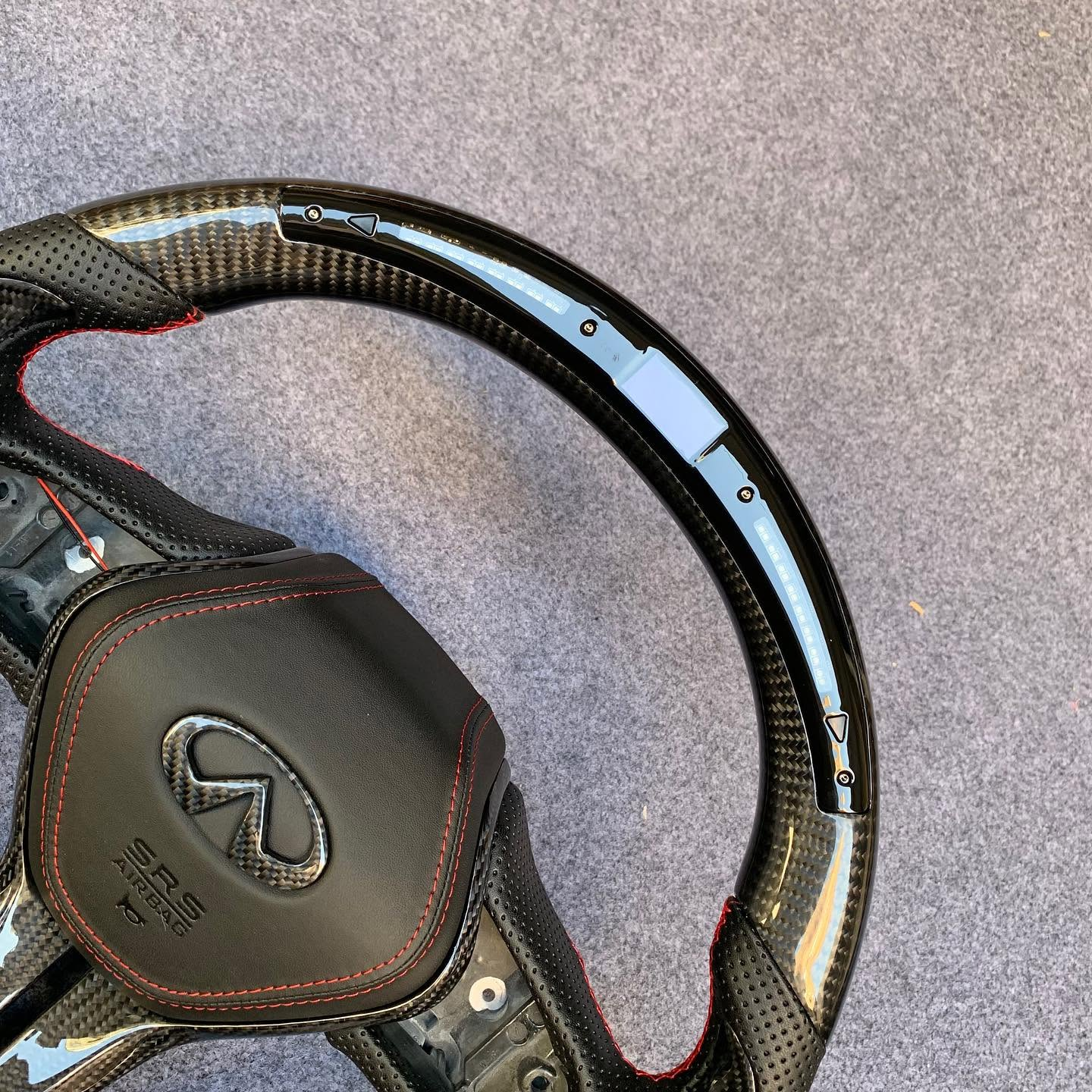 LED Carbon Fiber Steering Wheel Fits Infiniti Q50 Q50L 2018+