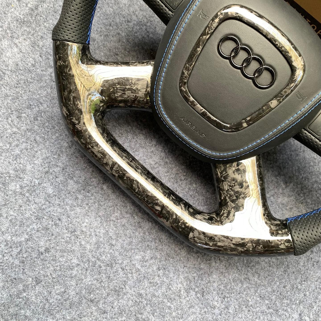 Forged Carbon Fiber Steering Wheel Fits Audi A4 S4 RS4 B7 2005-2008