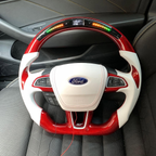 LED Carbon Fiber Steering Wheel for Ford 2015-2018 Focus MK3 RS ST / 2018-2021 EcoSport / 2017-2019 Escape
