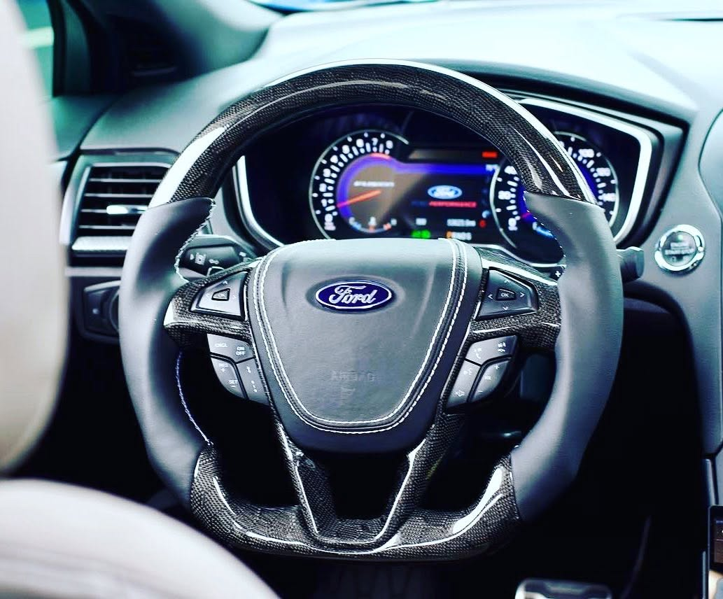 Honeycomb Carbon Fiber Steering Wheel Fits Ford Fusion Mondeo 2013-2020