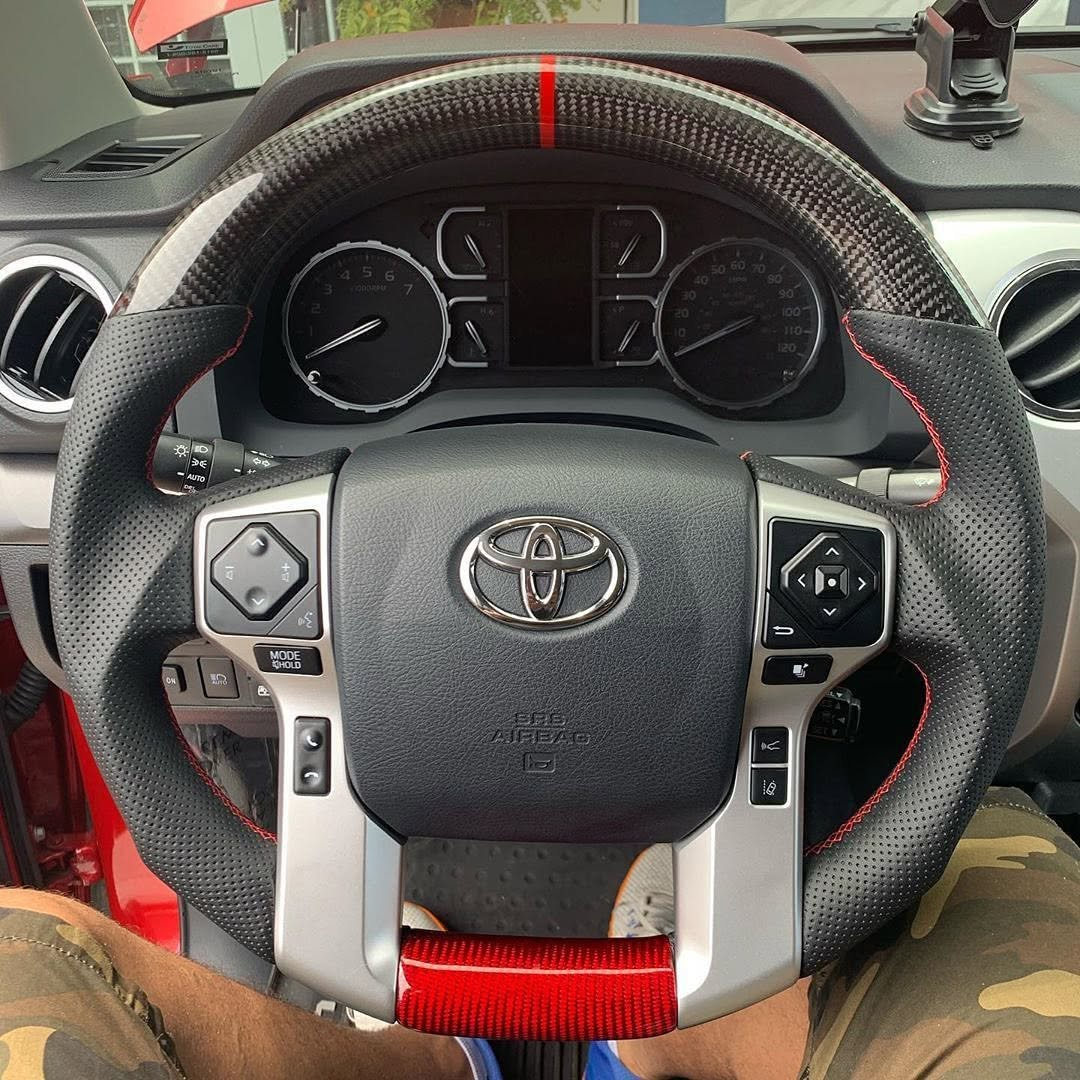 Carbon Fiber Steering Wheel Fits Toyota Tundra Tacoma 4Runner 2014-2021