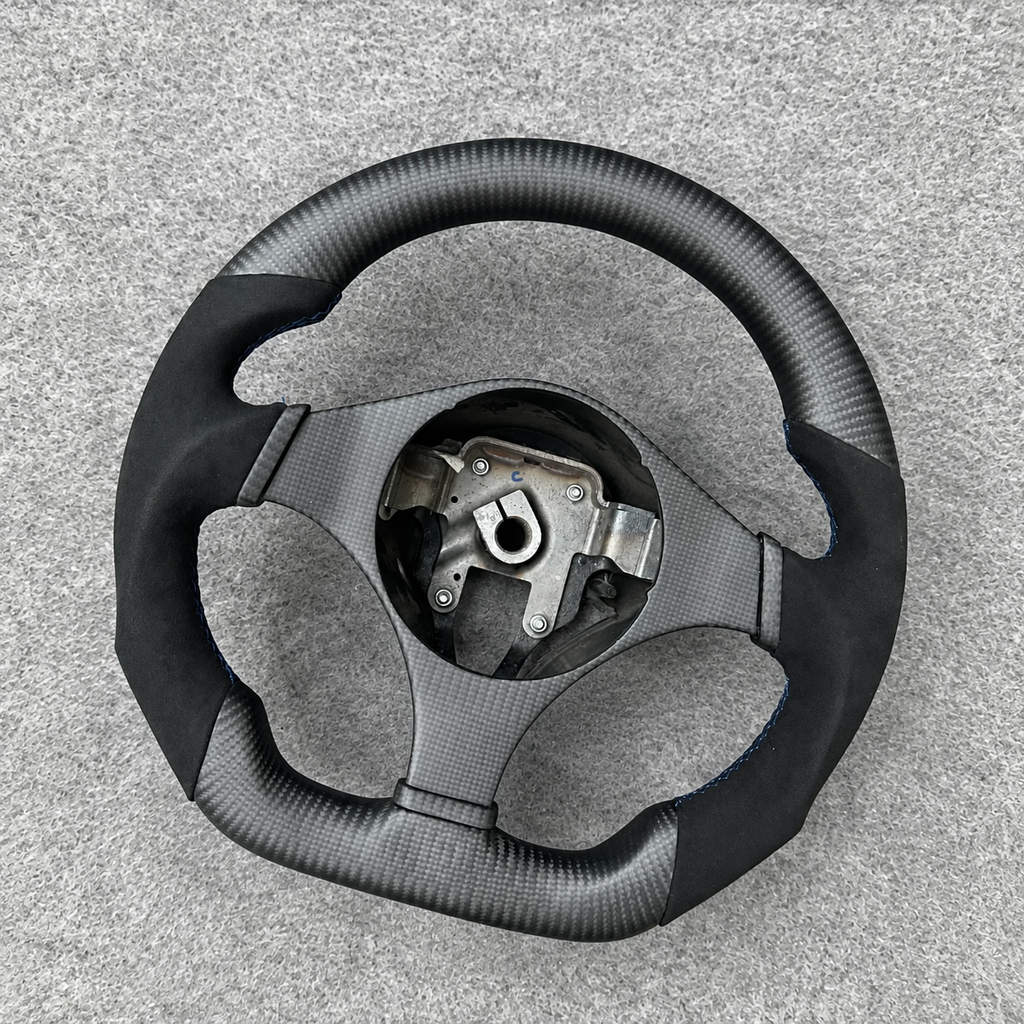 Matte Carbon Fiber Steering Wheel Fits 2001-2007 Mitsubishi EVO 7 8 9