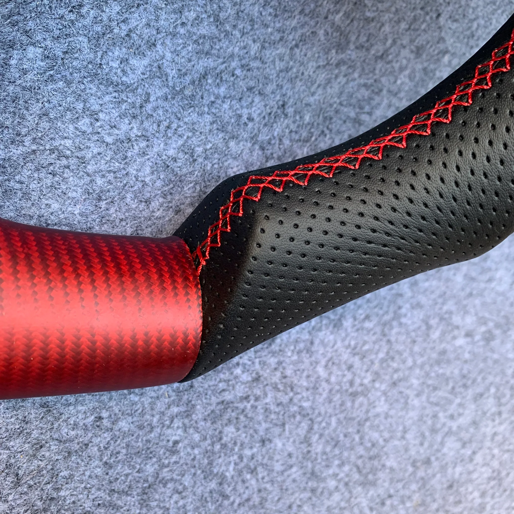 F1 Style Matte Red Carbon Fiber Steering Wheel fits 2010-2018 Nissan Juke