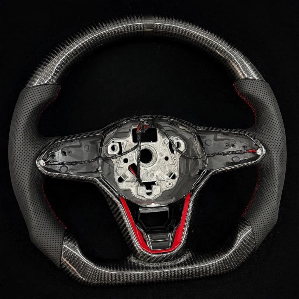 Carbon Fiber Steering Wheel Fits VW 2020+ Golf 8 MK8 GTI Passat B8 Jetta Arteon Tiguan Atlas Taos