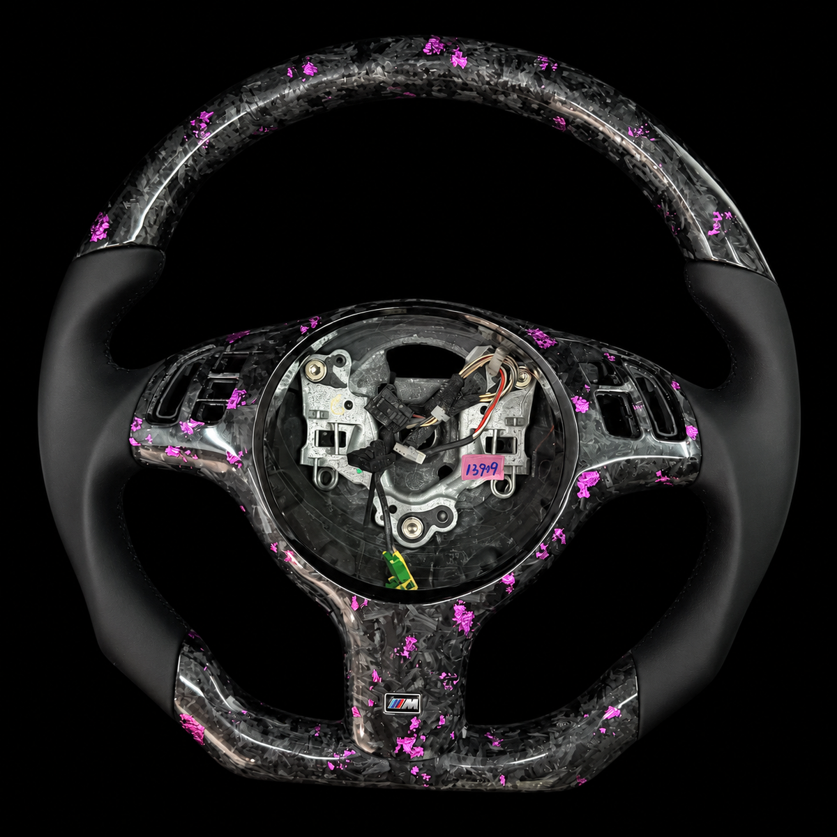 Purple Flakes Carbon Fiber Steering Wheel Fits 1999-2005 BMW E46 3-Series