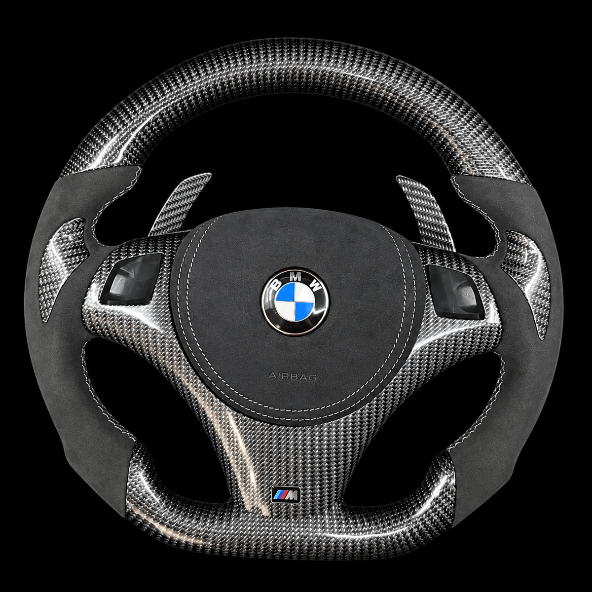 Carbon Fiber Steering Wheel fits BMW 1 SERIES E82 E88 / 3 SERIES E90 E91 E92 E93 / X1 E84