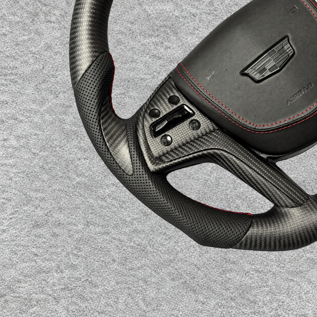 Matte carbon fiber steering wheel fits Cadillac 2015-2020 Escalade / 2013-2019 XTS / 2014-2016 SRX