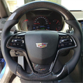 LYC Auto Parts | Carbon Fiber Steering Wheel Fits Cadillac 2015-2019 CTS CTS-V / 2013-2019 ATS ATS-V / 2014-2016 ELR