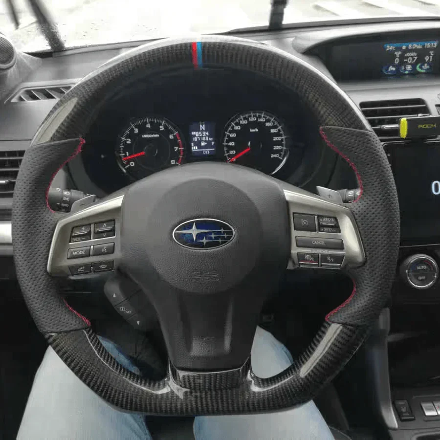 Custom Carbon Fiber Steering Wheel Fits Subaru 2012-2014 Outback  2014-2016 Forester  2012-2014 Legacy  2014-2016 XV Crosstrek