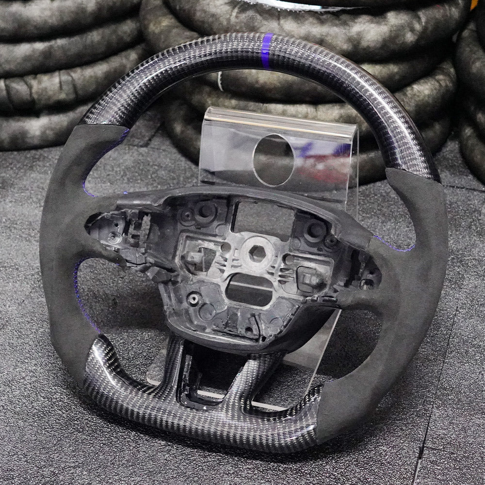 Carbon Fiber Steering Wheel Fits Ford 2015-2018 Focus MK3 RS ST / 2018-2021 EcoSport / 2017-2019 Escape