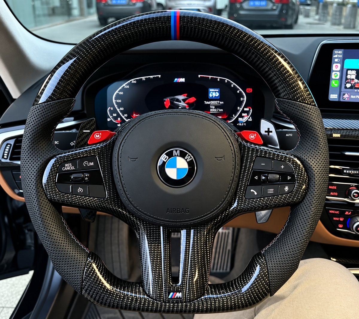 Carbon Fiber Steering Wheel fits BMW 5 series G30 G31 G38 / 6 series G32 / 7 series G11 G12 / 8 series G14 G15 G16 / X3 G01 / X4 G02 / X5 G05 / X6 G06 / X7 G07 / X3M X5M / M5 F90 / M8 F91 F92 F93 / Z4 G29