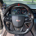 Premium Carbon Fiber Steering Wheel Fits Cadillac 2015-2019 CTS CTS-V / 2013-2019 ATS ATS-V / 2014-2016 ELR