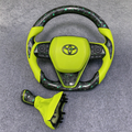 Green Flakes Forged Carbon Fiber Steering Wheel fits Toyota Camry 2018-2024 / Venza 2021-2024