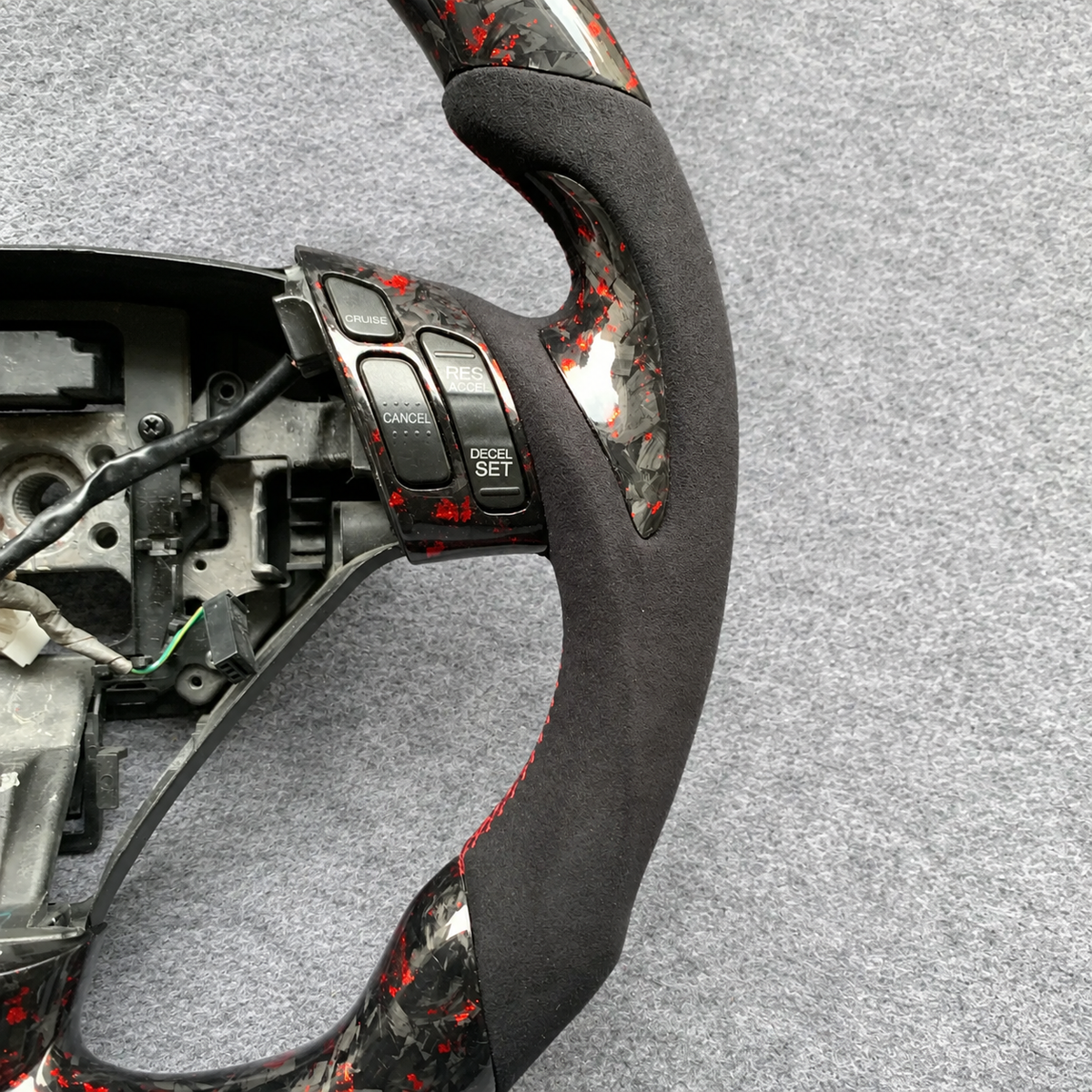 Red flakes forged carbon fiber steering wheel fits Acura TSX 2004‑2008 / Accord CL9