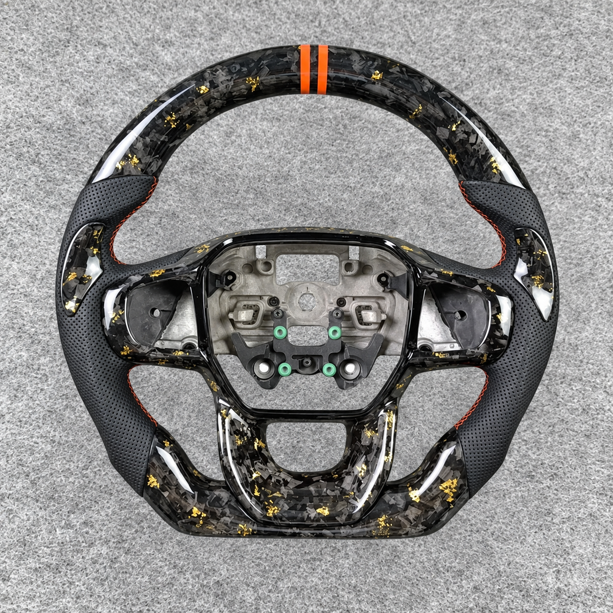 Gold Flakes Forged Carbon Fiber Steering Wheel Fits 2023-2026 Ford Ranger
