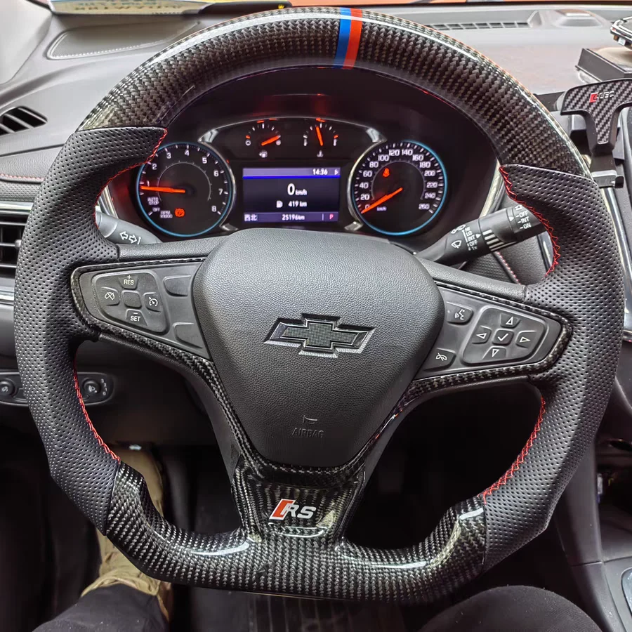 Carbon Fiber Steering Wheel Fits Chevrolet 2016-2023 Malibu / Cruze / 2018-2023 Equinox