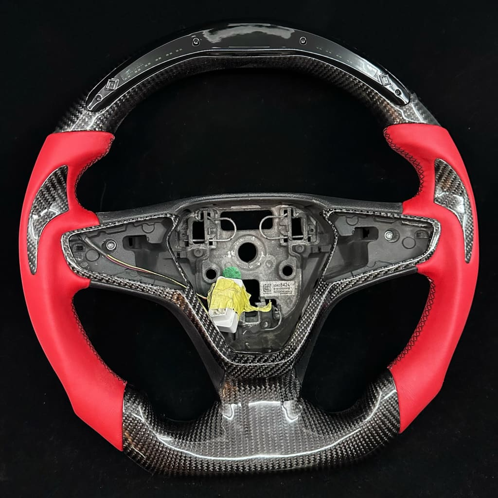 LED Carbon Fiber Steering Wheel Fits Chevrolet 2016-2023 Malibu / Cruze / 2018-2023 Equinox