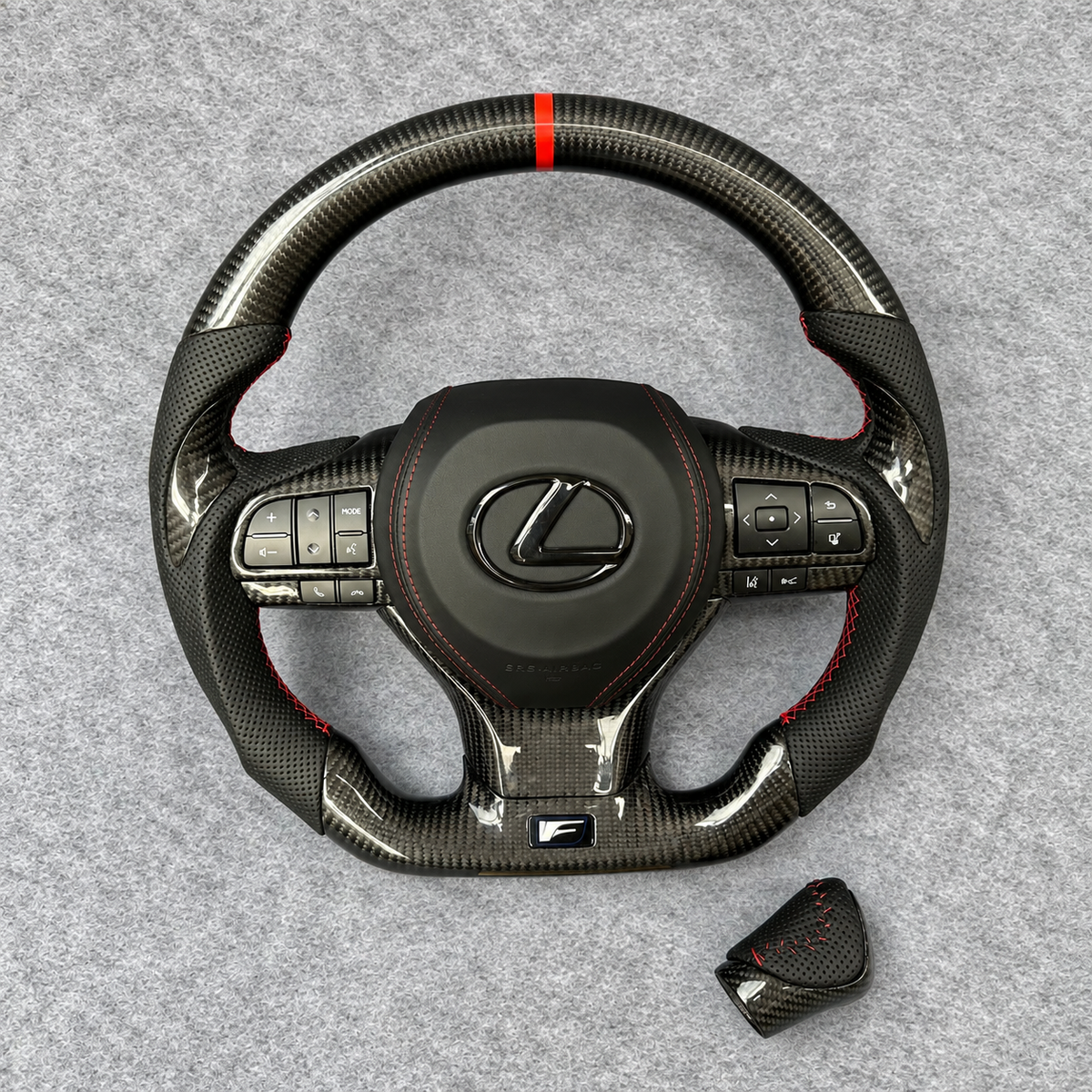 Carbon Fiber Steering Wheel Fits Lexus 2016-2022 RX350 450h / ES350 ES300 / GS350 GS450 / LX570 / GS300 GS200T | 2020-2023 GX460