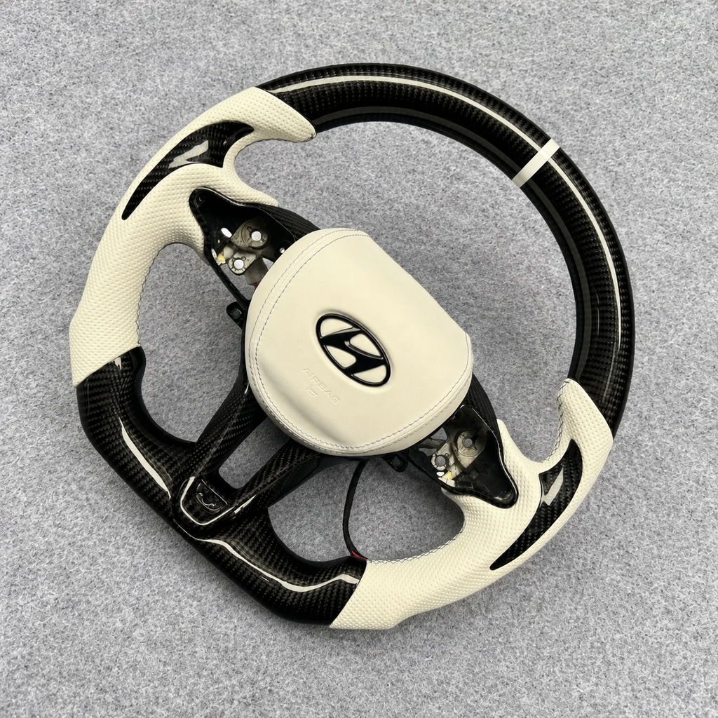 Carbon Fiber Steering Wheel Fits 2019+ Hyundai Veloster N/Kona N