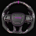 Purple Flakes Forged Carbon Fiber Steering Wheel fits 2015-2023 Dodge Charger/Challenger/2015–2024 Durango | Jeep Grand Cherokee 2014–2023 WK2 SRT/Trackhawk