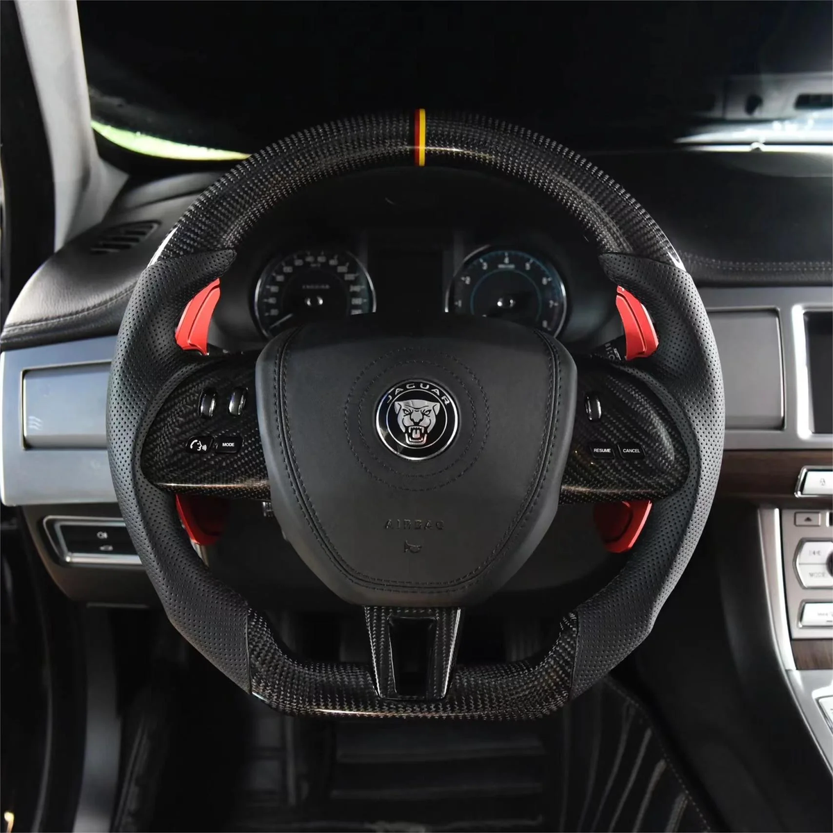 Custom Carbon Fiber Steering Wheel fits Jaguar XK XKR 2007-2009 / XF 2008-2015