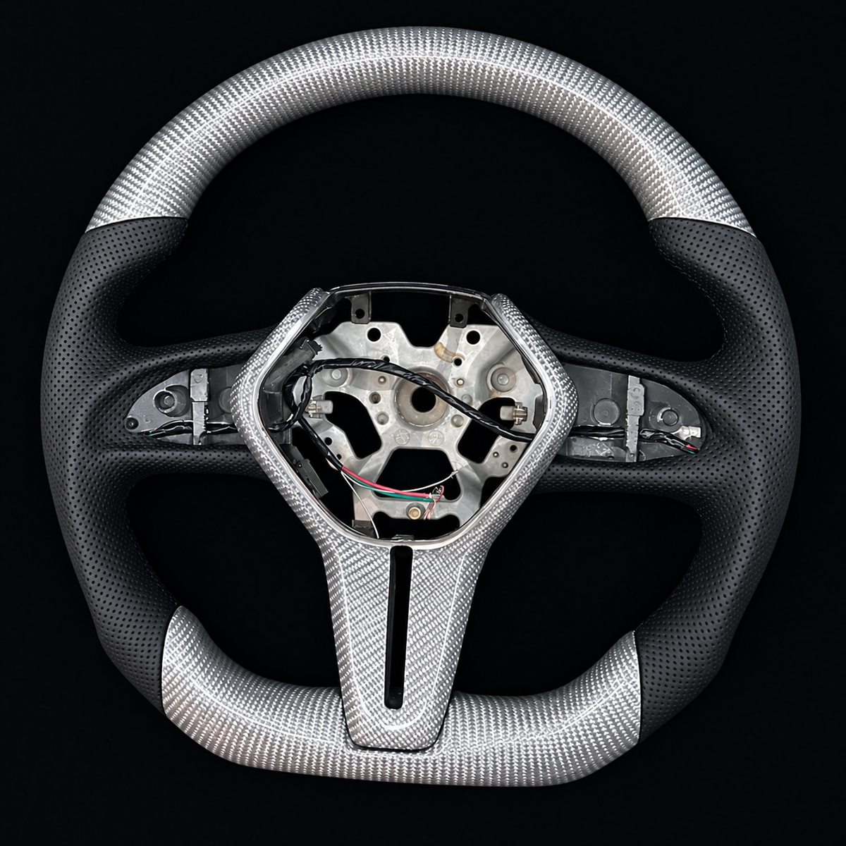 Silver Flake Carbon Fiber Steering Wheel fits 2017+ Infiniti Q60 / 2018+ Q50