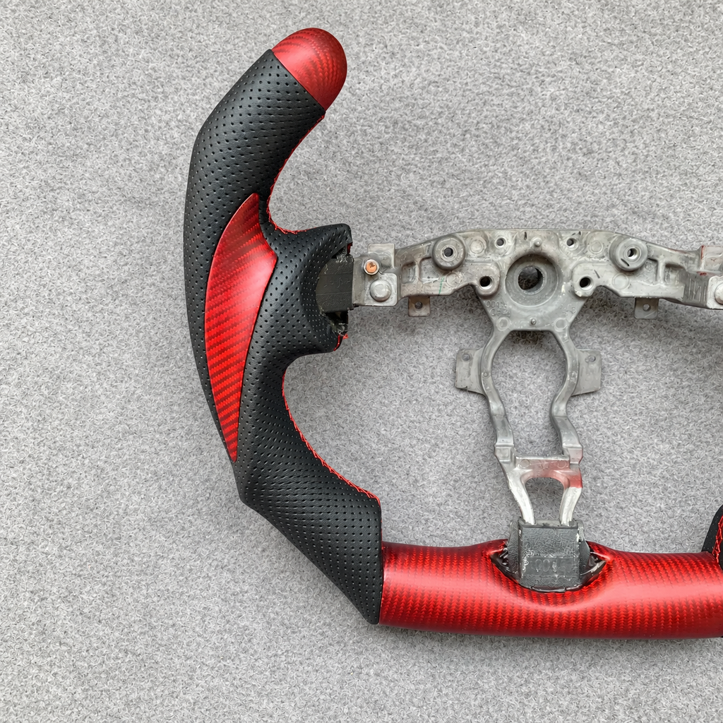 F1 Style Matte Red Carbon Fiber Steering Wheel fits 2010-2018 Nissan Juke