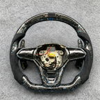 LED Blue Flakes Forged Carbon Fiber Steering Wheel Fits VW MK8 GTI Golf R Jetta 2020+