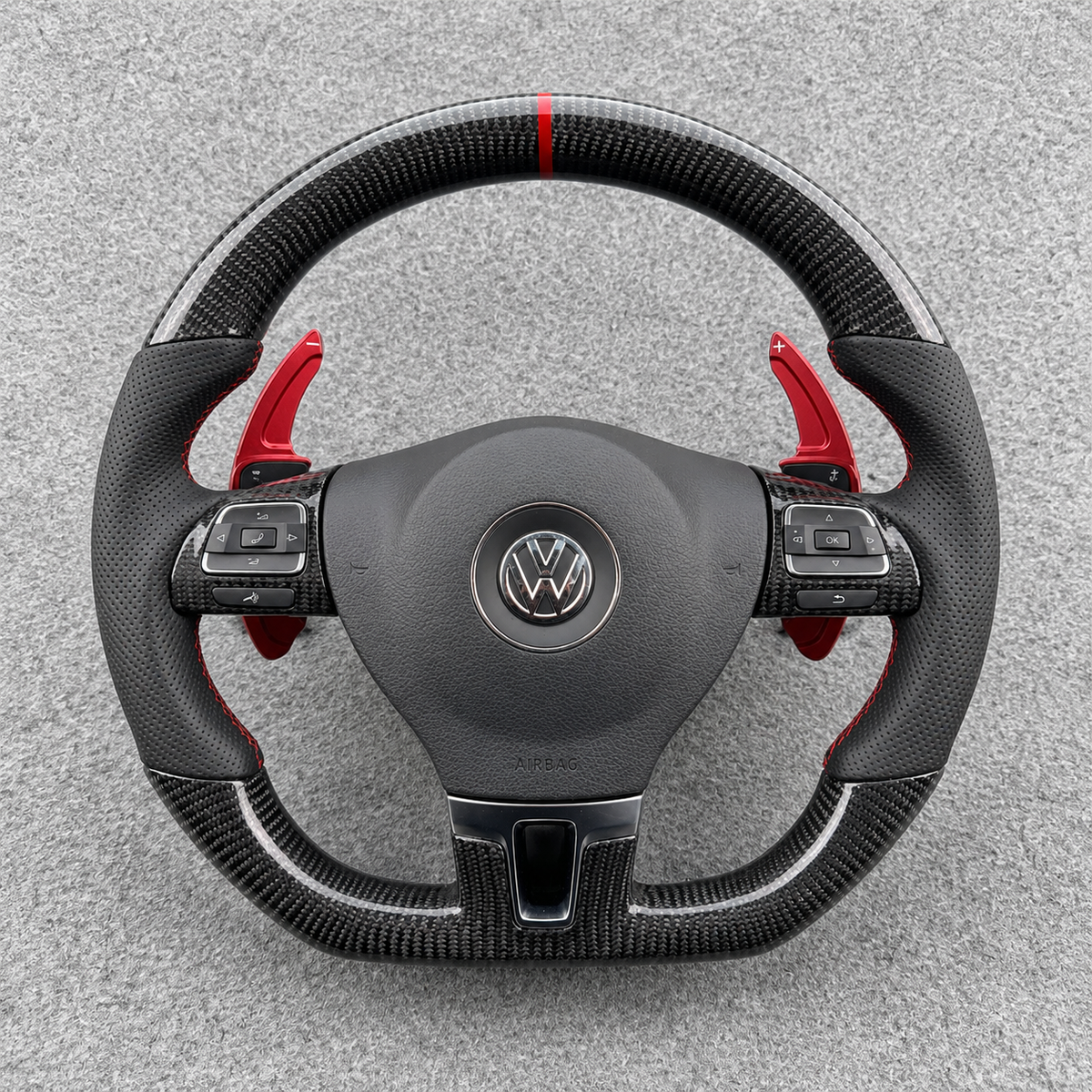 Custom Carbon Fiber Steering Wheel Fits VW Passat B7 2010-2014