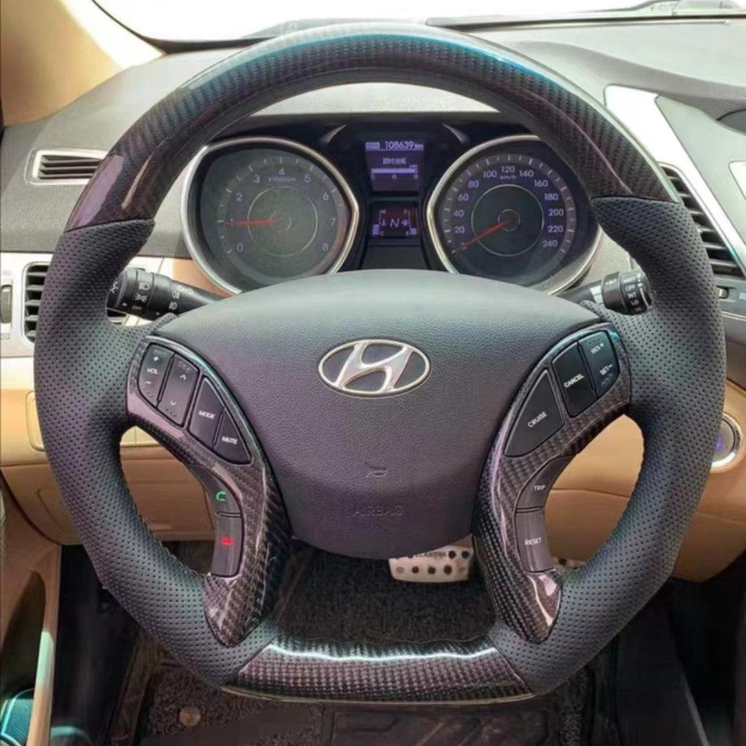 Custom Carbon Fiber Steering Wheel Fits Hyundai 2011–2016 Elantra