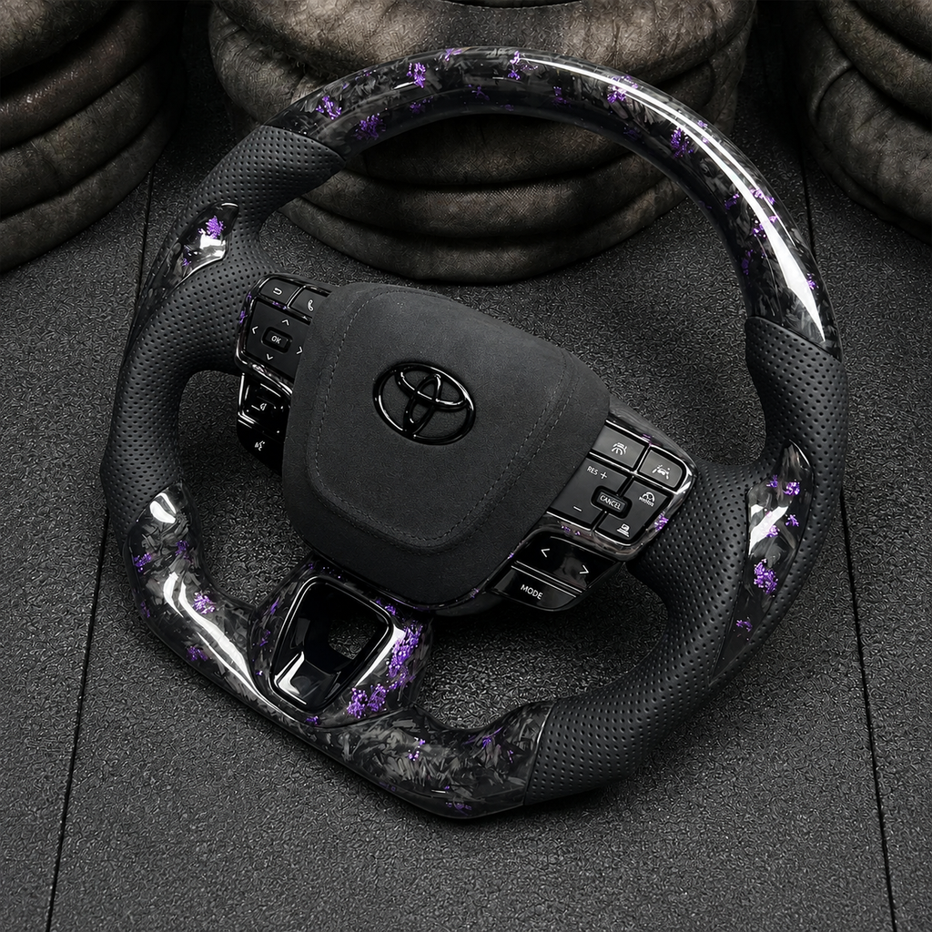 Purple Flakes Forged Carbon Fiber Steering Wheel For 9th Gen Toyota Camry