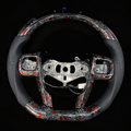LED Red Flakes Forged Carbon Fiber Steering Wheel Fits 2011-2014 Chrysler 300