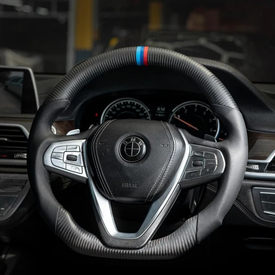 Custom Carbon Fiber Steering Wheel fits BMW X3 G01 / X4 G02 / X5 G05 / X7 G07 / 7 Series G11 G12 / 3 Series G20 G21 / 5 Series G30 G31 /i4