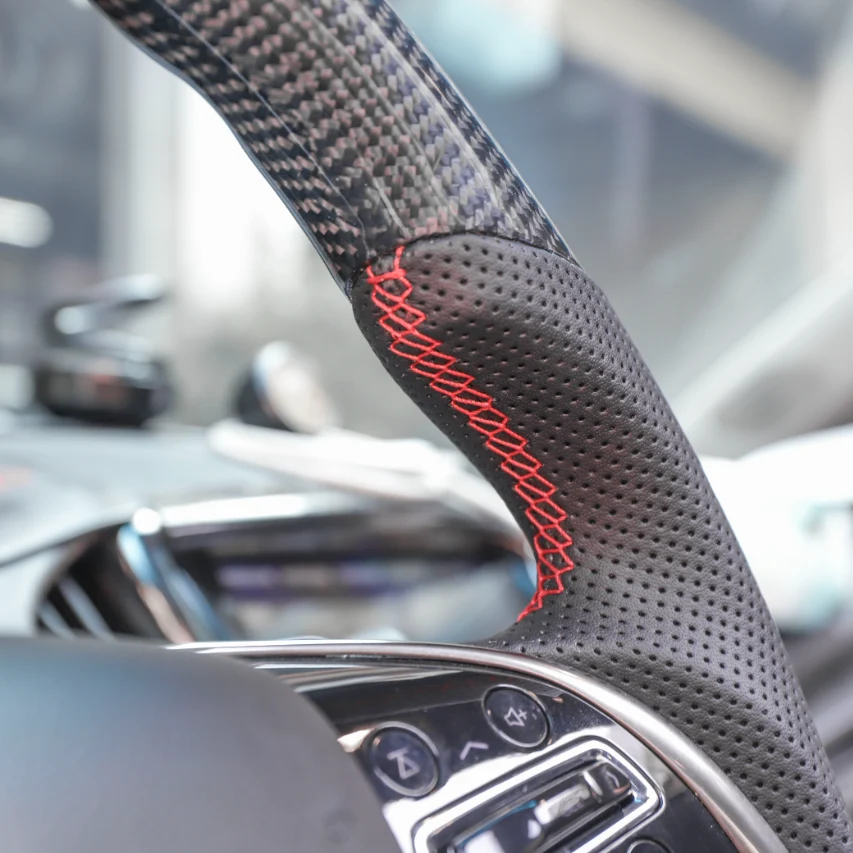 Carbon Fiber Steering Wheel Fits Cadillac 2015-2019 CTS CTS-V / 2013-2019 ATS ATS-V / 2014-2016 ELR