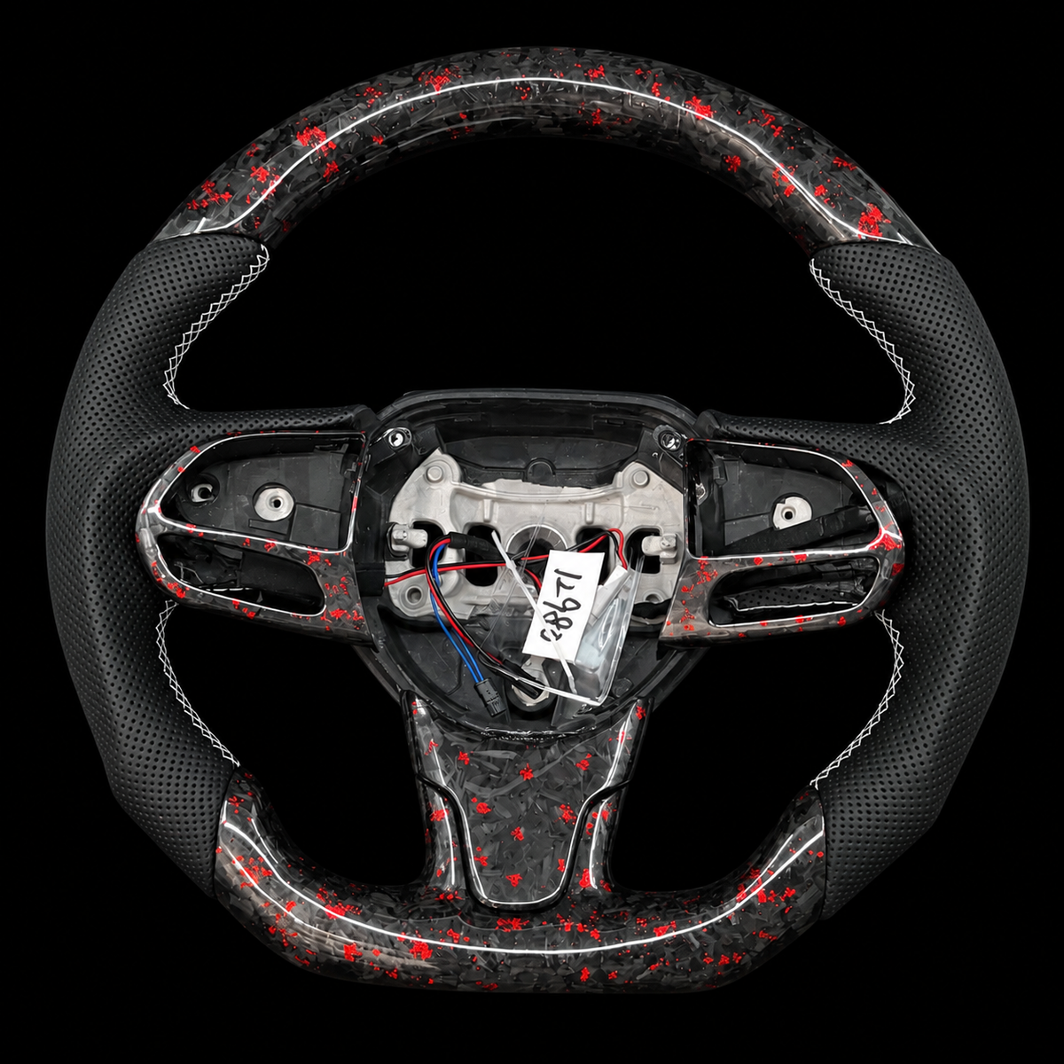 Red Flakes Forged Carbon Steering Wheel fits 2015+ Chrysler 300C