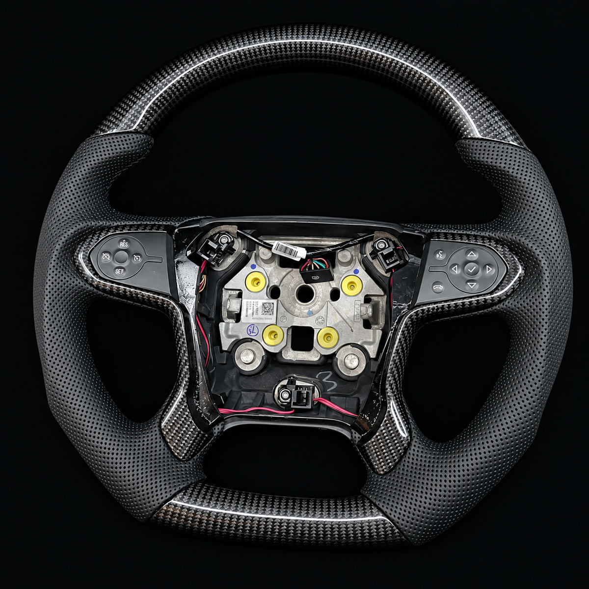Custom Carbon Fiber Steering Wheel Fits 2014-2018 GMC Sierra / GMC Yukon 2015–2020 / 2014-2018 Chevrolet Silverado/Suburban/Tahoe