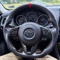 Carbon Fiber Steering Wheel fits 2014-2016 Mazda 2 / Mazda 3 / Mazda 6 / 2014-2017 Mazda CX-3 / 2012-2016 CX-5 | LYC Auto Parts