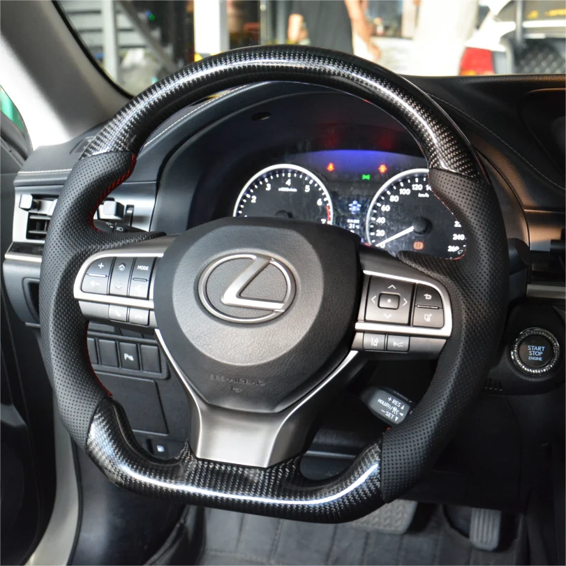 Custom Carbon Fiber Steering Wheel Fits Lexus 2016-2022 RX350 450h / ES350 ES300 / GS350 GS450 / LX570 / GS300 GS200T | 2020-2023 GX460