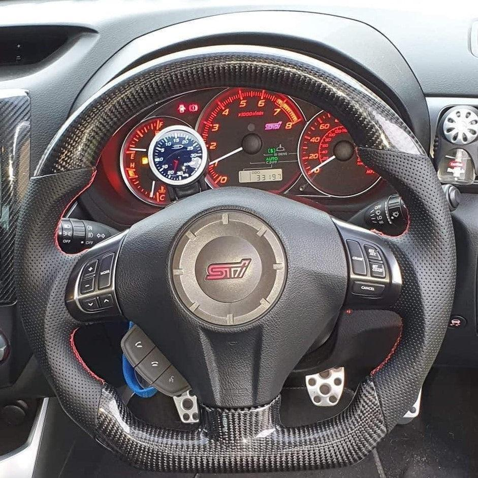 Carbon Fiber Steering Wheel Fits Subaru WRX STI Impreza 2008-2014 / Forester 2009-2013 / Legacy 2008-2009