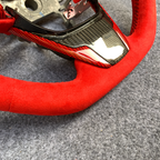 Full Red Alcantara Carbon Fiber Steering Wheel Fits 2016‑2021 Honda 10th Gen Civic SI / FK8 / Clarity / MK10