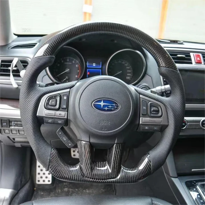 Carbon Fiber Steering Wheel Fits Subaru 2015-2017 Outback / 2017-2018 Forester / 2016-2017 XV Crosstrek / 2015-2017 Legacy