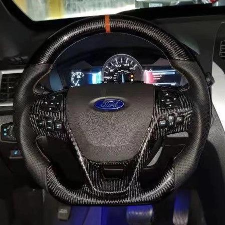 Carbon Fiber Steering Wheel Fits  Ford 2013-2019 Taurus  2011-2014 Edge  2011-2015 Explorer  2011-2020 Flex