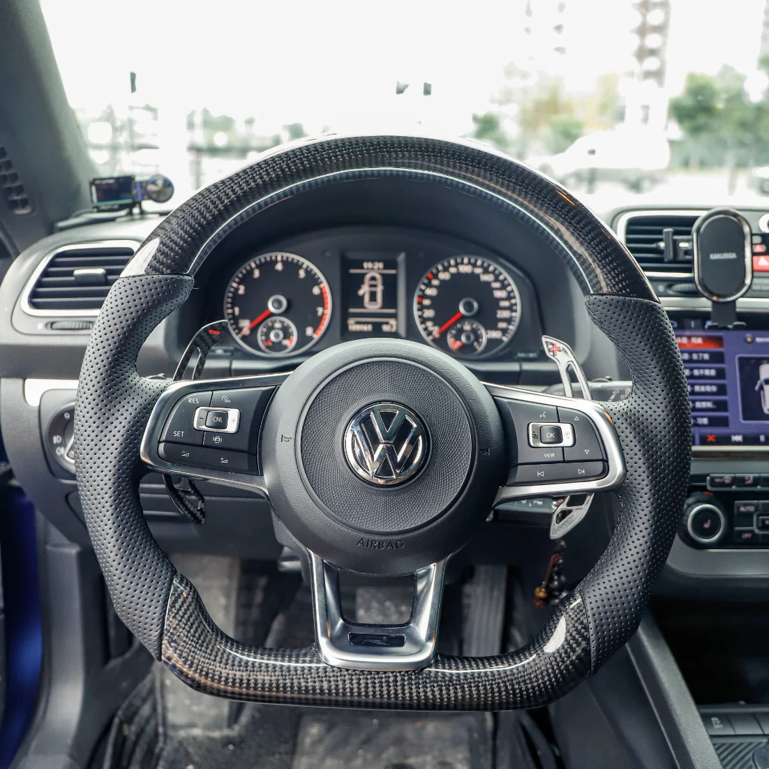 Carbon Fiber Steering Wheel Fits 2015-2021 VW Golf MK7 GTI/R/Jetta GLI