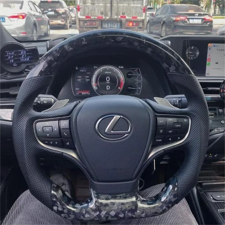 Forged Carbon Fiber Steering Wheel Fits Lexus 2018-2020 UX200 / 250h / 2018-2023 LS500 / 2019-2020 ES300 350 250