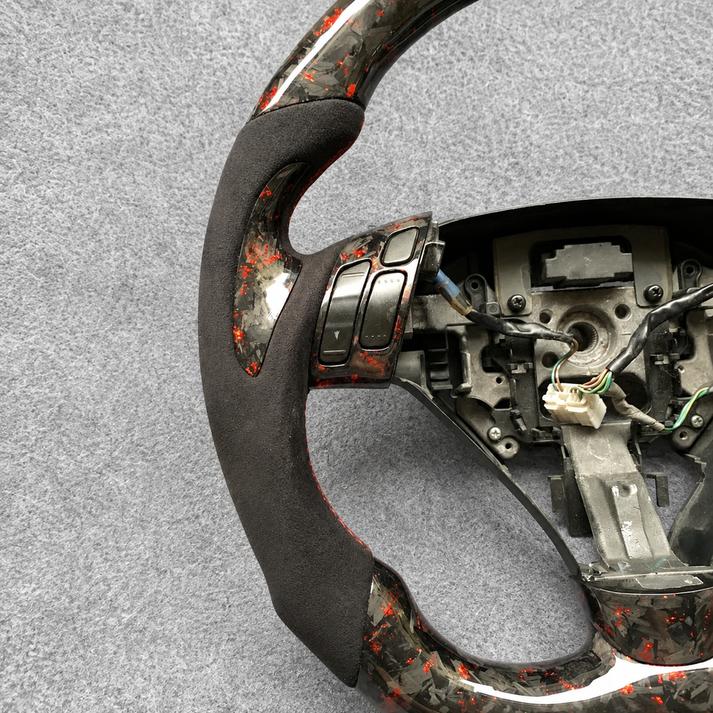 Red flakes forged carbon fiber steering wheel fits Acura TSX 2004‑2008 / Accord CL9